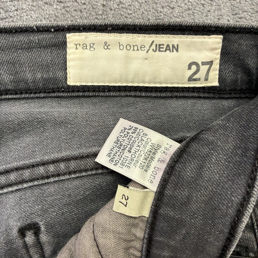 Rag & Bone Jeans Womens 27 Black Skinny Moto Distressed Zippered Leg - Picture 3 of 13